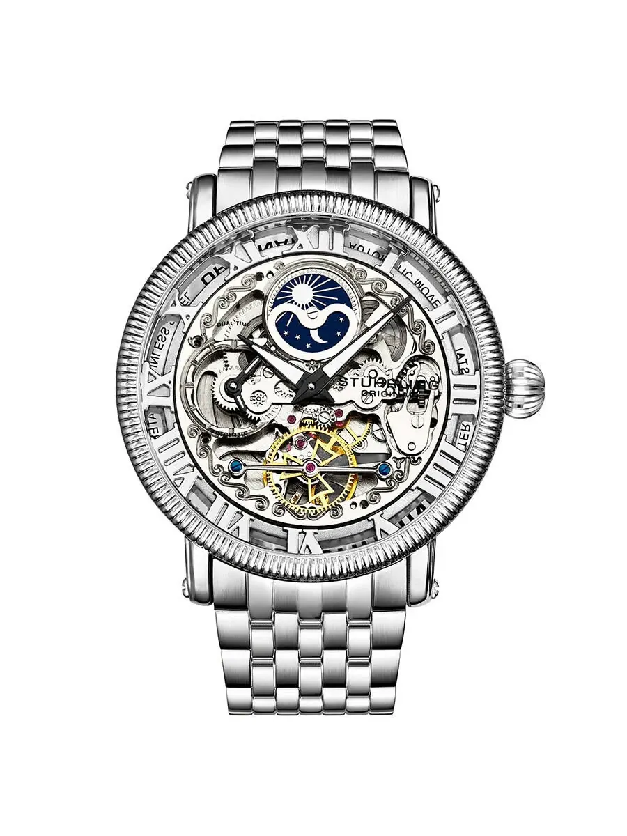 Мужские часы Stuhrling Original Legacy Automatic с серебристым циферблатом M13573 — изображение 1 из 4, оттенок серебряный