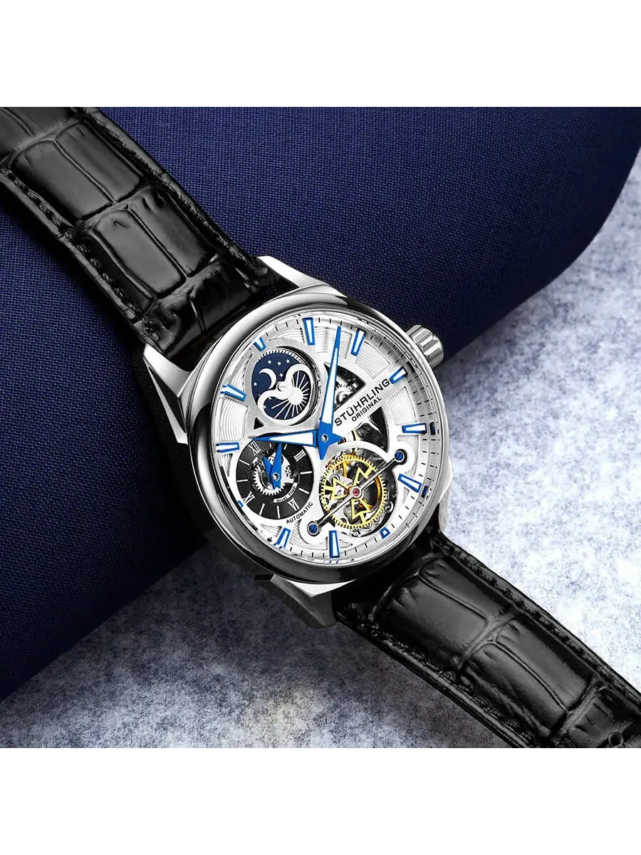 Мужские часы Stuhrling Original Legacy Automatic с серебристым циферблатом M13598 — изображение 3 из 4, оттенок серебряный
