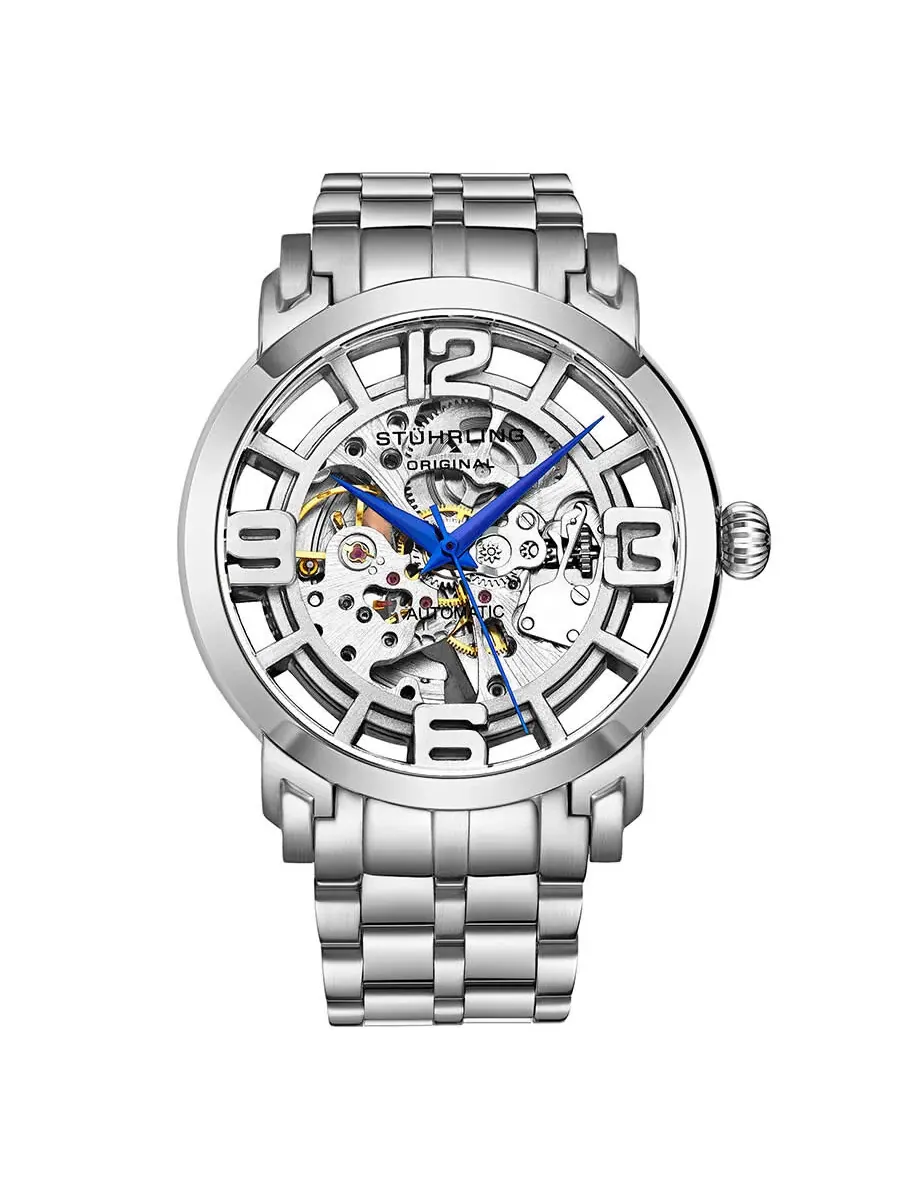 Мужские автоматические часы Stuhrling Original Legacy с серебристым циферблатом, модель M13605 — изображение 1 из 1