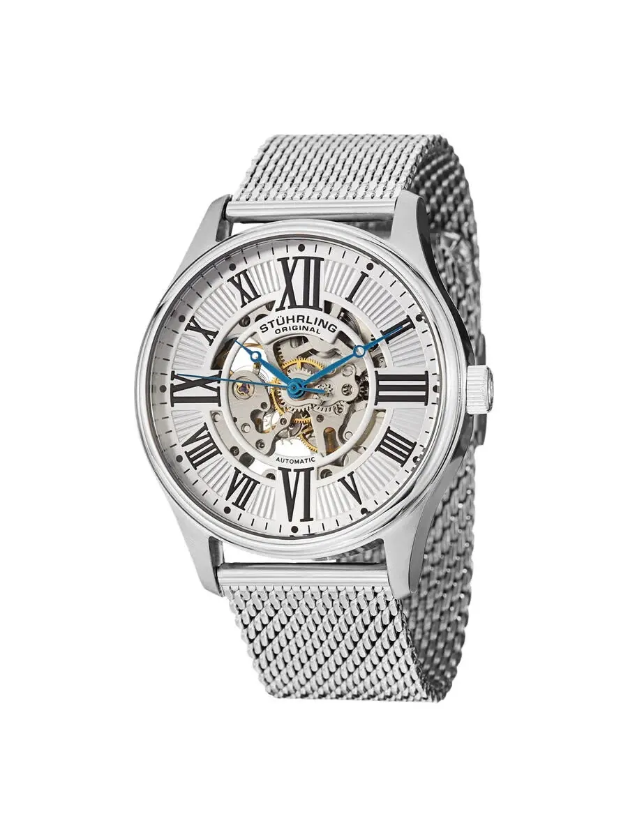 Мужские часы Stuhrling Original Legacy Automatic с серебристым циферблатом M17058 — изображение 1 из 2, оттенок серебряный