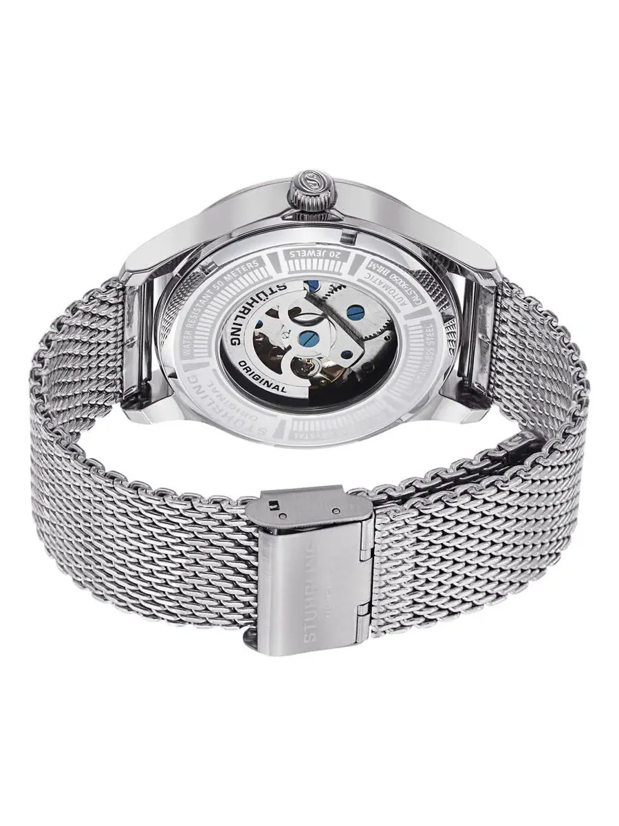 Мужские часы Stuhrling Original Legacy Automatic с серебристым циферблатом M17058 — изображение 2 из 2, оттенок серебряный