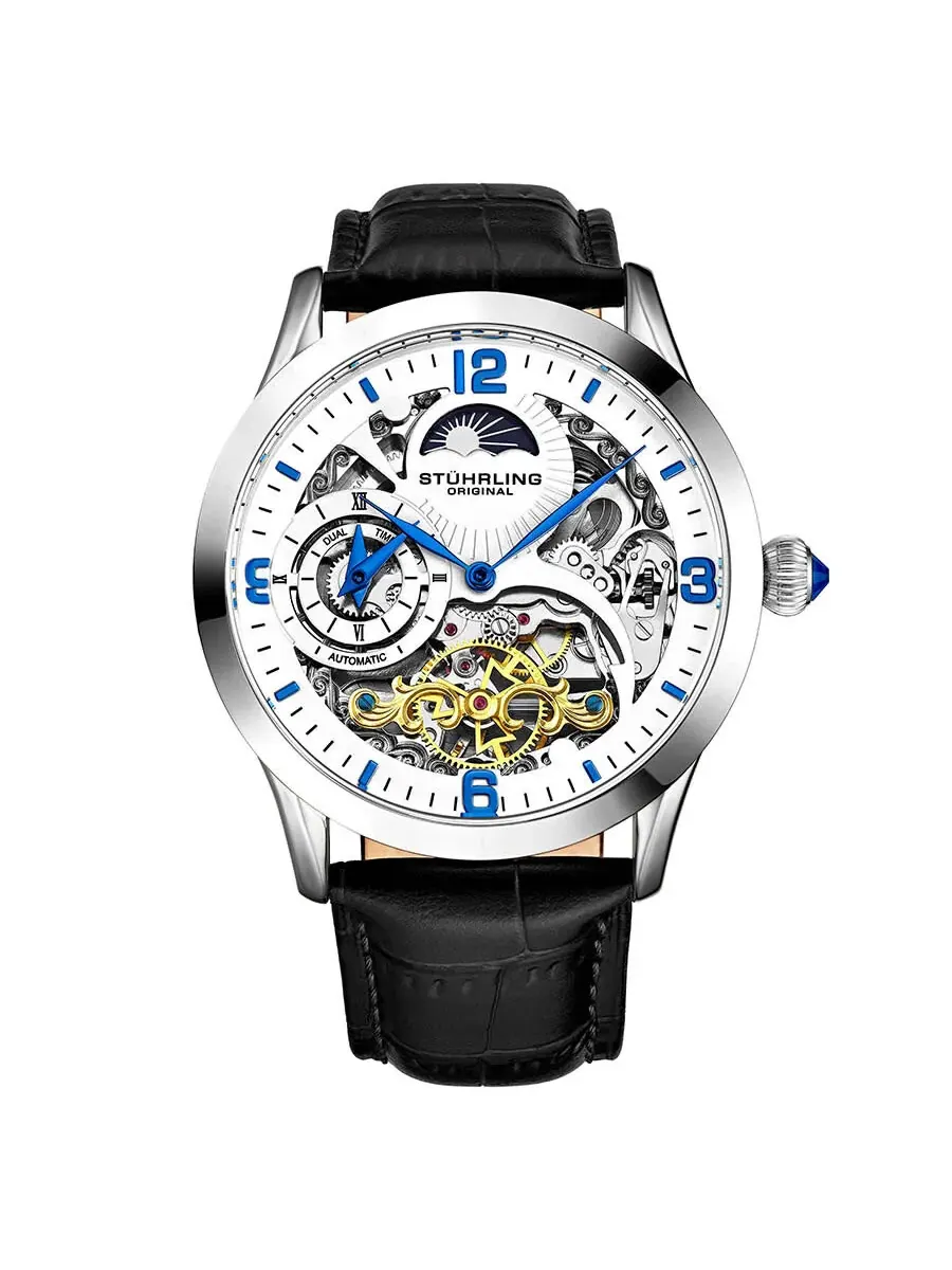 Мужские часы Stuhrling Original Legacy Automatic с белым циферблатом M13602 — изображение 1 из 4, оттенок серебряный