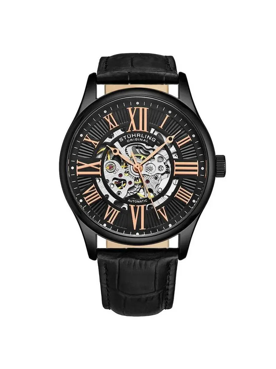 Мужские часы Stuhrling Original Legacy с черным циферблатом M15728 — изображение 1 из 1, оттенок черный