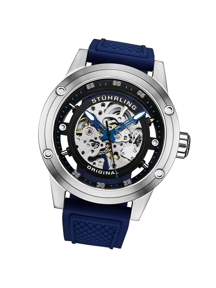 Мужские часы Stuhrling Original Legacy Automatic с черным циферблатом M17985 — изображение 2 из 3, оттенок серебряный