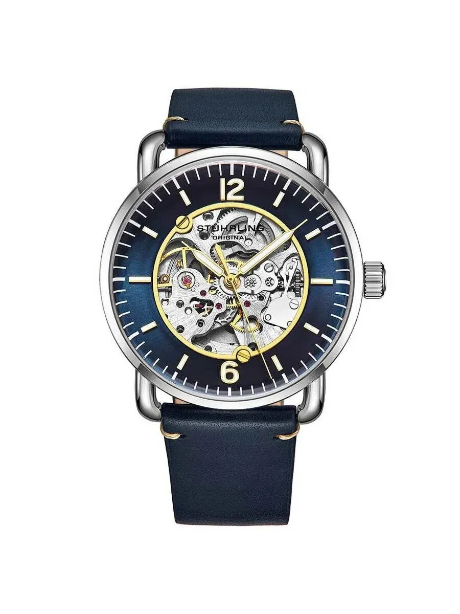 Мужские часы Stuhrling Original Legacy с синим циферблатом M15976 — изображение 1 из 1, оттенок серебряный