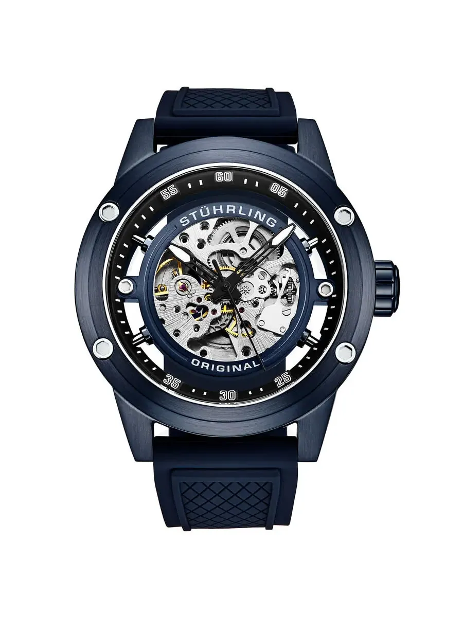 Мужские часы Stuhrling Original Legacy Automatic с синим циферблатом M17984 — изображение 1 из 3, оттенок синий