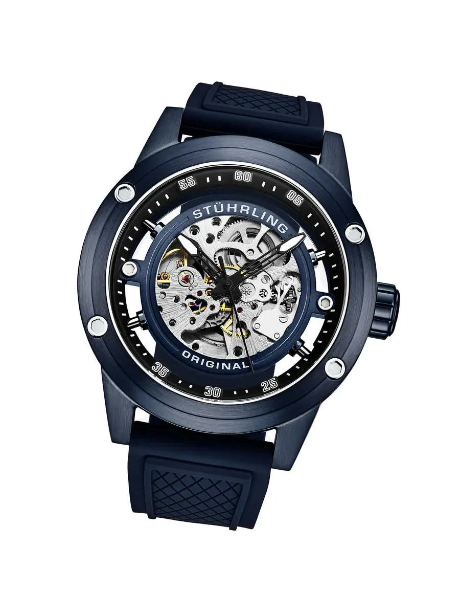 Мужские часы Stuhrling Original Legacy Automatic с синим циферблатом M17984 — изображение 2 из 3, оттенок синий