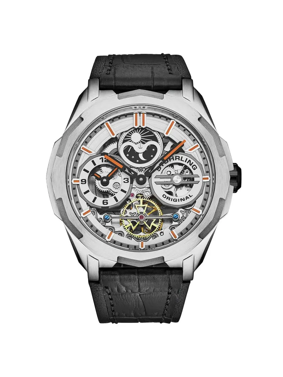 Мужские часы Stuhrling Original Legacy Chronograph Automatic с серебристым циферблатом M18219 — изображение 1 из 2