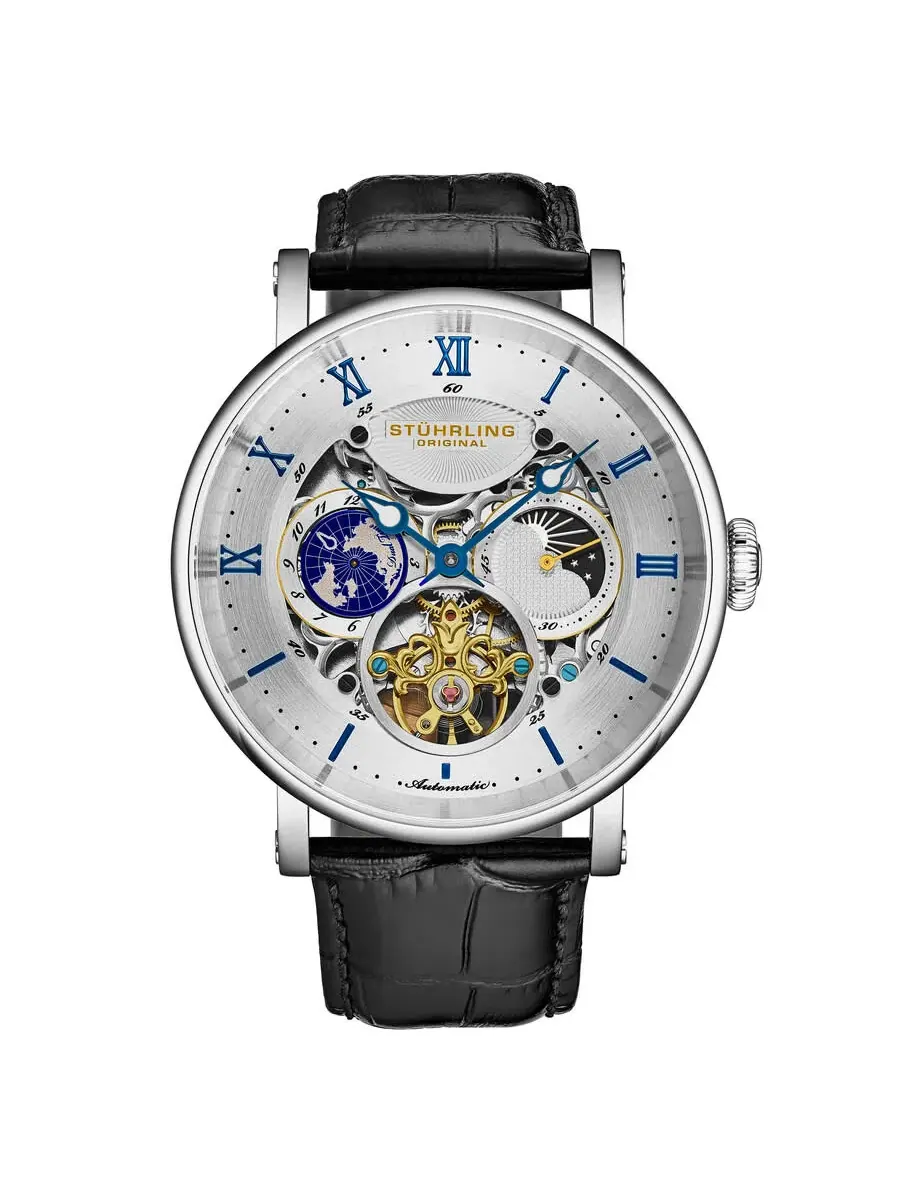 Мужские часы Stuhrling Original Legacy Chronograph Automatic с серебристым циферблатом M18228 — изображение 1 из 2