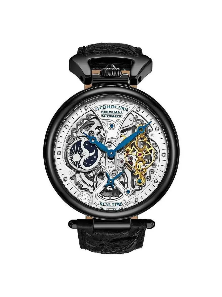 Мужские часы Stuhrling Original Legacy M15233 с серебристым циферблатом и бриллиантом — изображение 1 из 1, оттенок серый