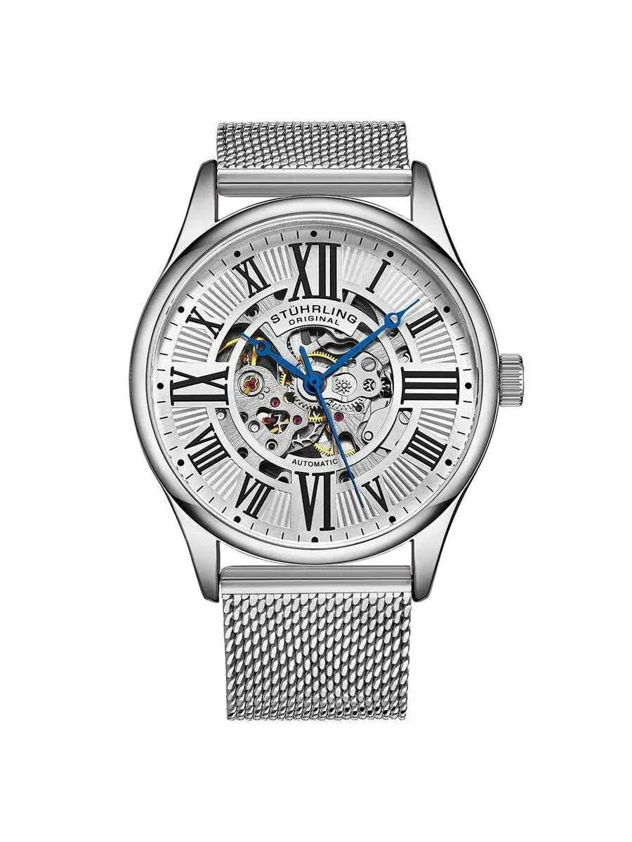 Мужские часы Stuhrling Original Legacy с серебристым циферблатом, модель M15951 — изображение 1 из 1, оттенок серебряный