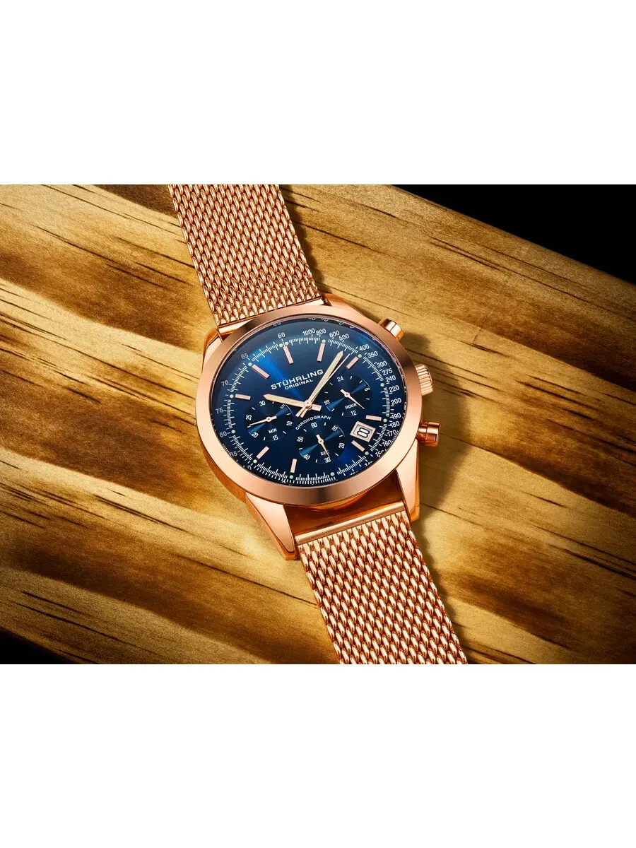 Мужские часы Stuhrling Original Monaco Chronograph Quartz с зеленым циферблатом M17172 — изображение 4 из 4