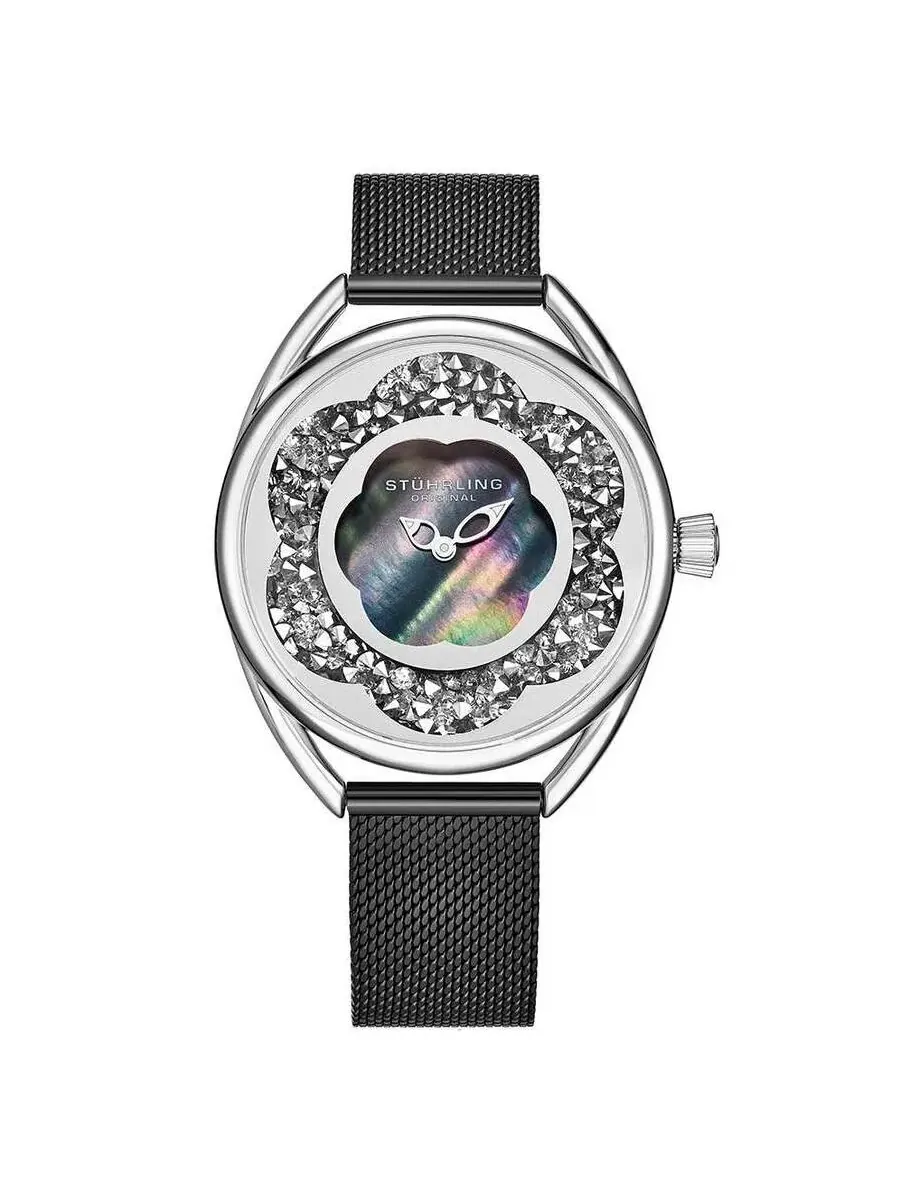Женские часы Stuhrling Original Symphony с черным циферблатом M15597 — изображение 1 из 3, оттенок серебряный