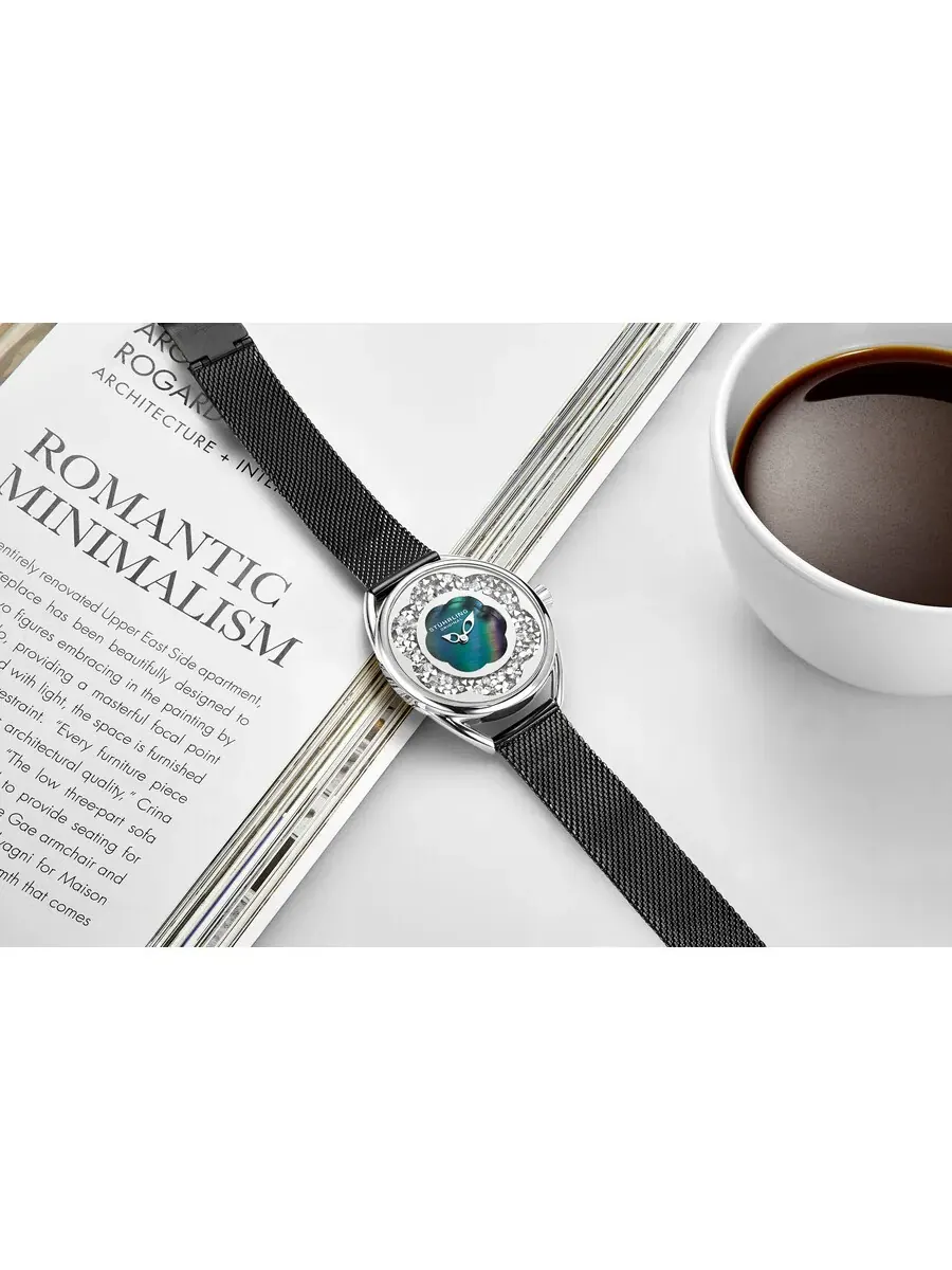 Женские часы Stuhrling Original Symphony с черным циферблатом M15597 — изображение 3 из 3, оттенок серебряный