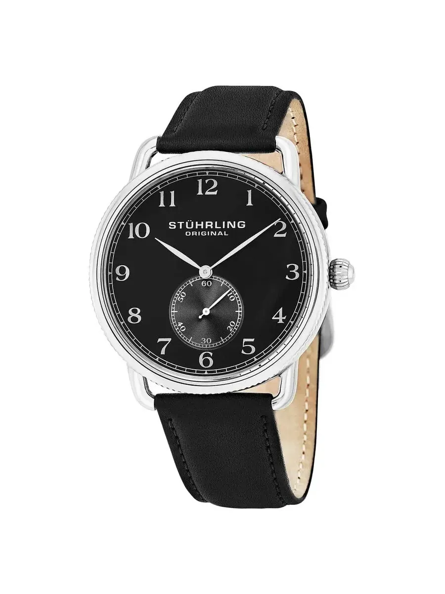 Мужские часы Stuhrling Original Symphony с черным циферблатом M15244 — изображение 1 из 1, оттенок серебряный