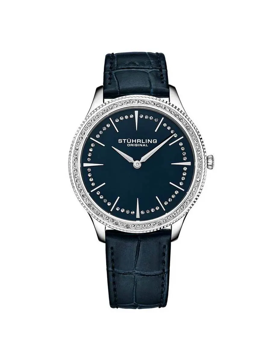 Женские часы Stuhrling Original Symphony с синим циферблатом M15883 — изображение 1 из 1, оттенок серебряный