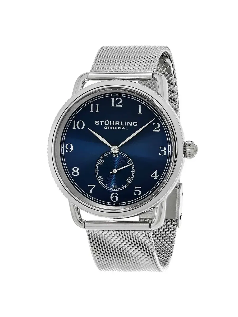Мужские часы Stuhrling Original Symphony с синим циферблатом M15249 — изображение 1 из 1, оттенок серебряный