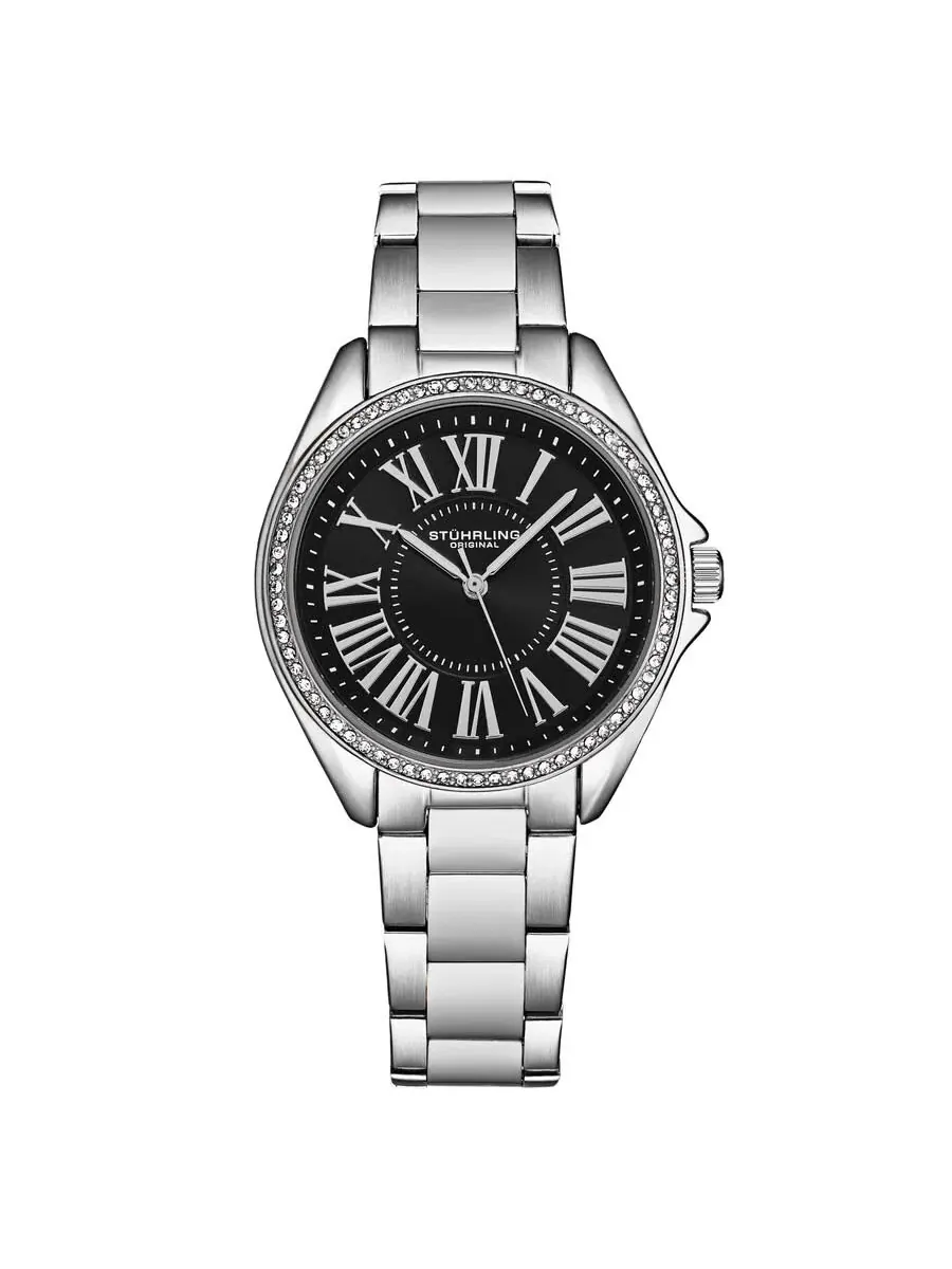 Женские кварцевые часы Stuhrling Original Symphony с черным циферблатом, модель M17191 — изображение 1 из 3
