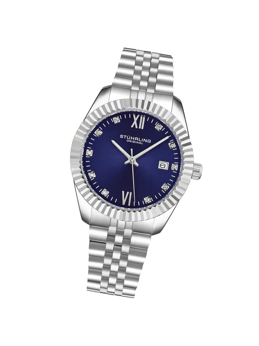 Женские часы Stuhrling Original Symphony Quartz с синим циферблатом M17179 — изображение 2 из 3, оттенок серебряный