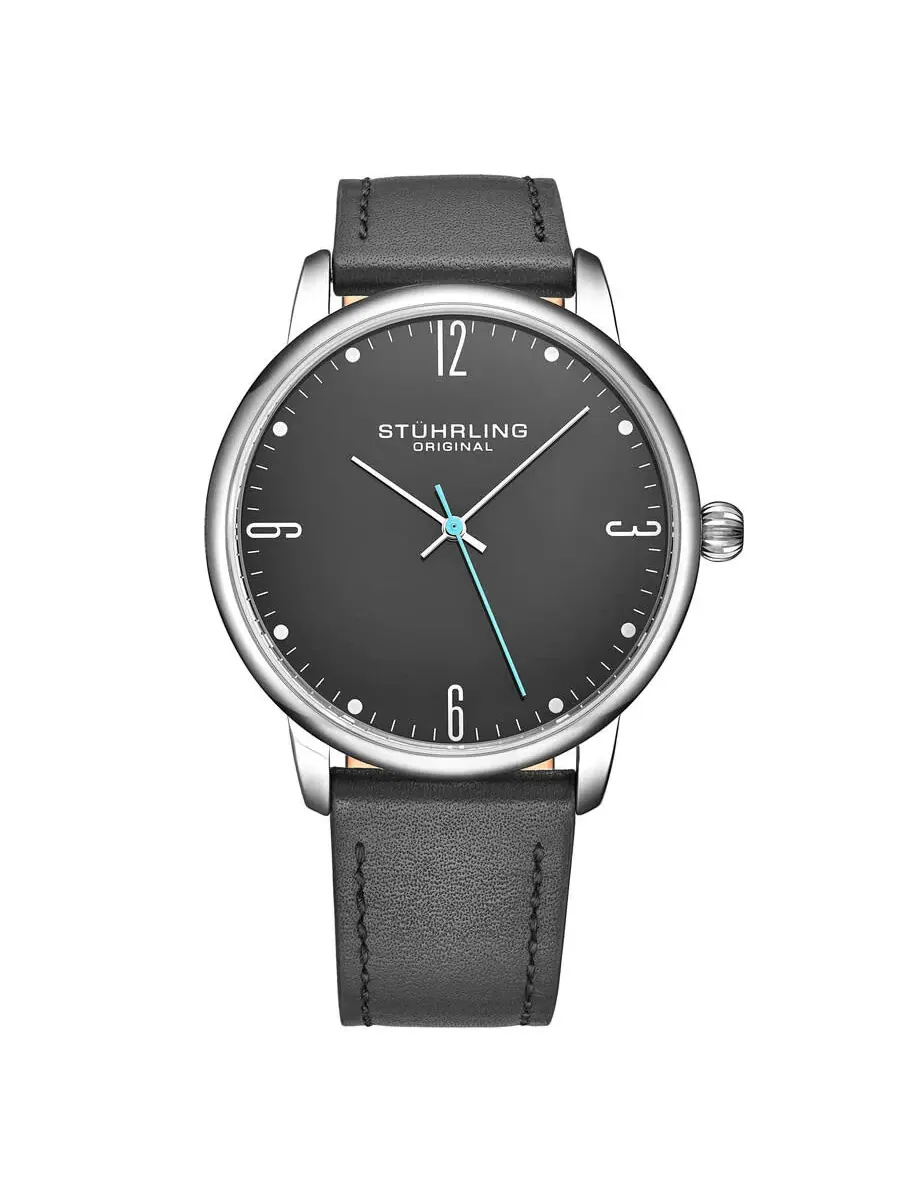 Мужские часы Stuhrling Original Symphony Quartz с серым циферблатом M16845 — изображение 1 из 2, оттенок серебряный