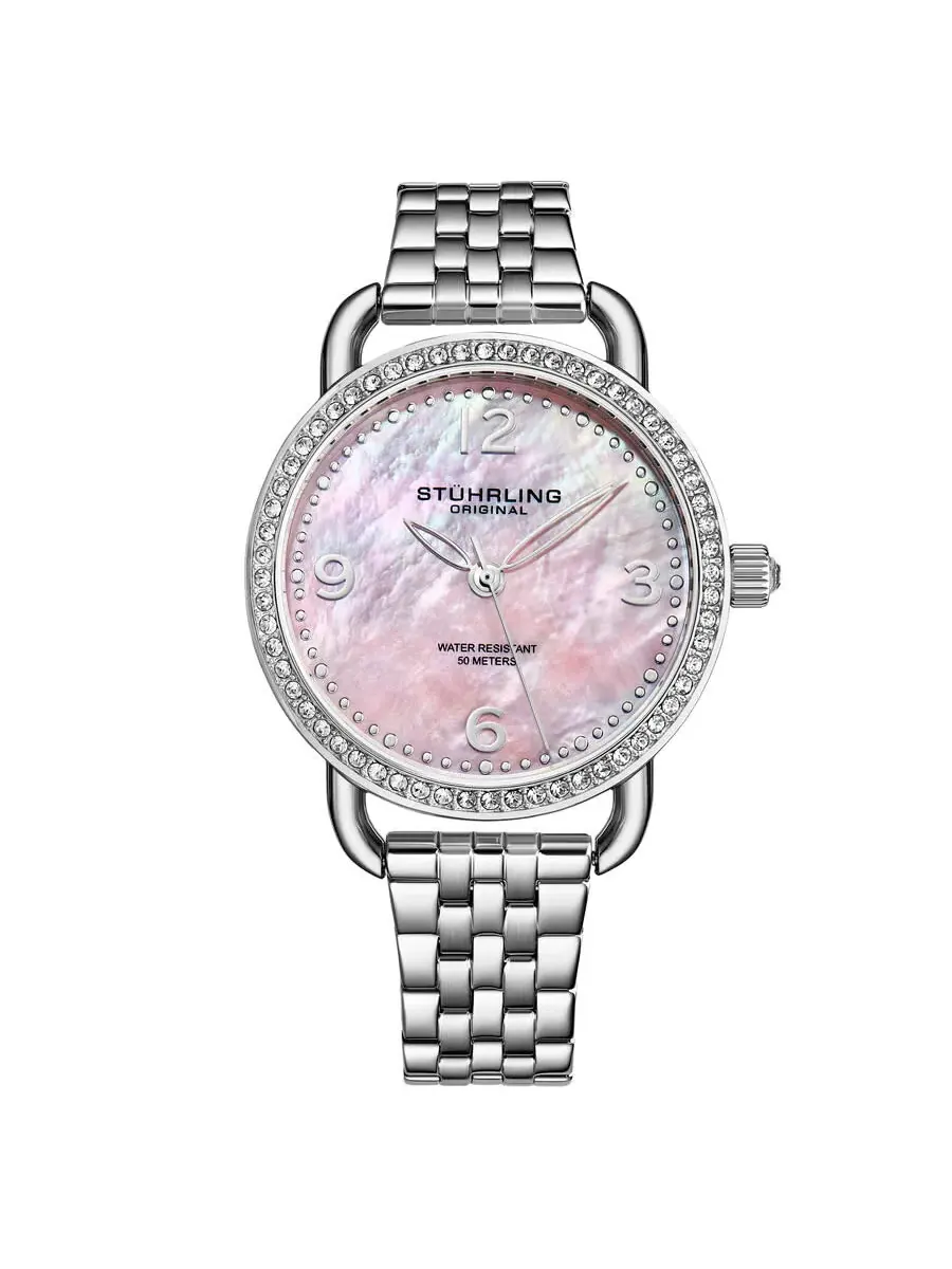 Женские кварцевые часы Stuhrling Original Symphony с розовым циферблатом, модель M16859 — изображение 1 из 1