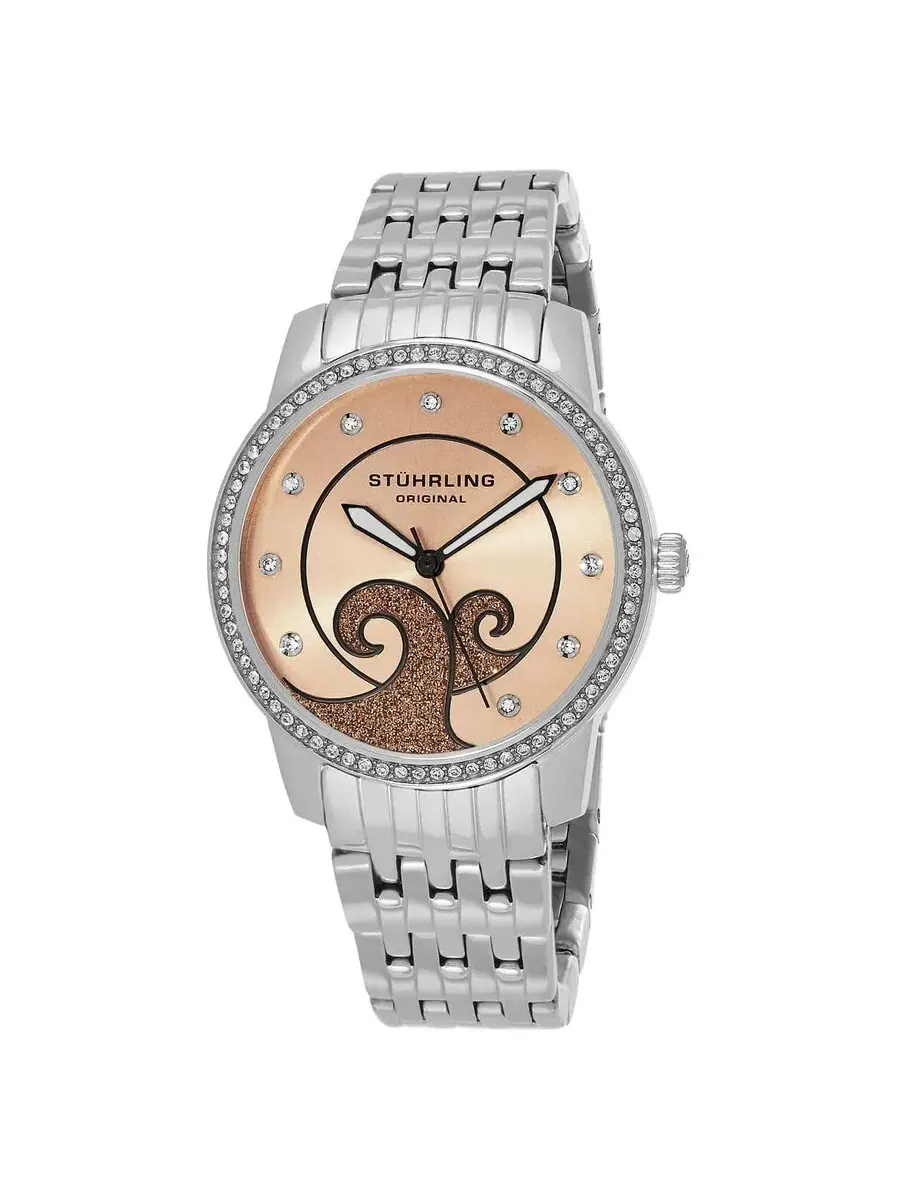 Женские часы Stuhrling Original Symphony с розовым циферблатом M15328 — изображение 1 из 1, оттенок серебряный