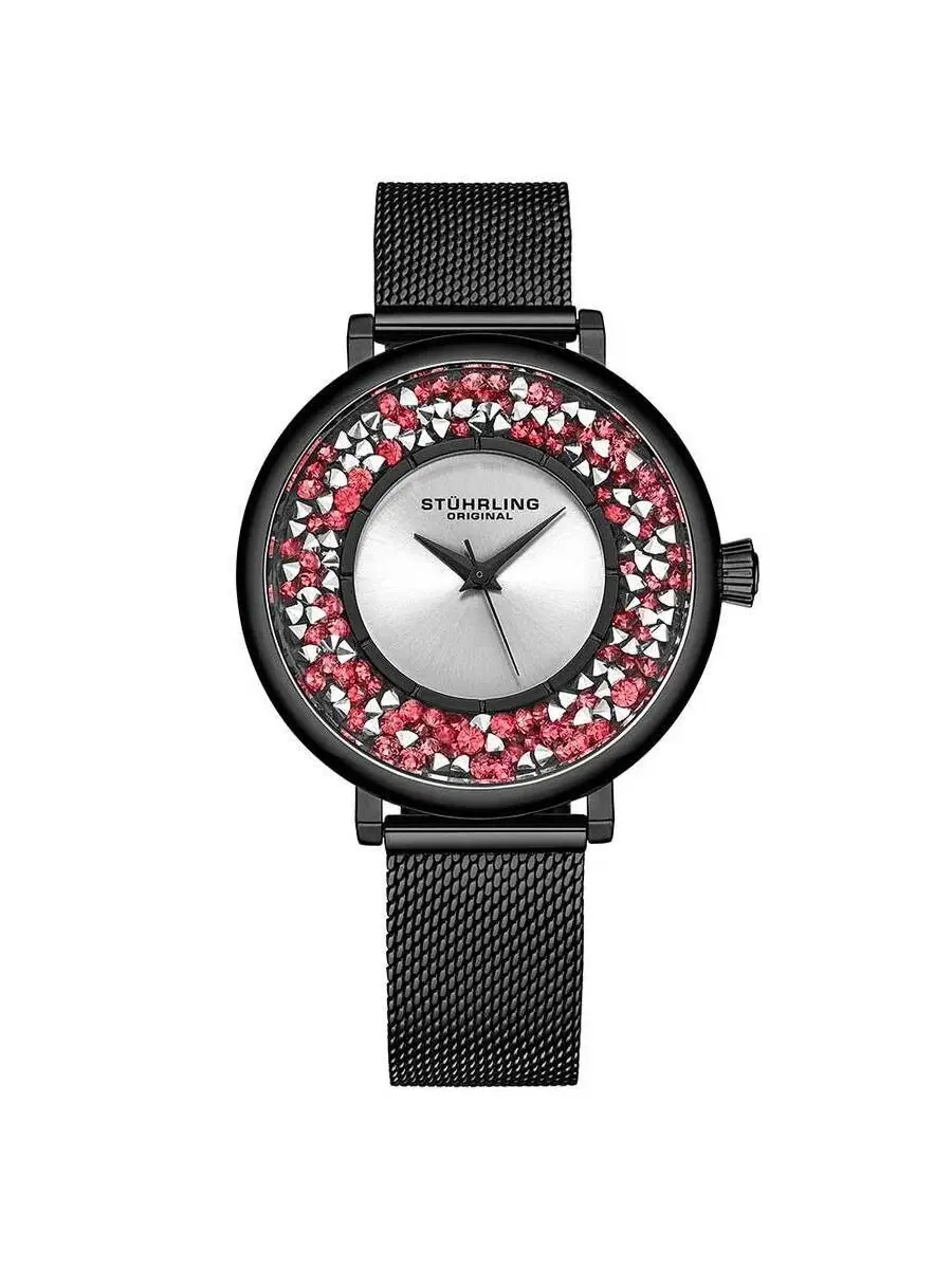 Женские часы Stuhrling Original Symphony с серебристым циферблатом, модель M15461 — изображение 1 из 1, оттенок черный