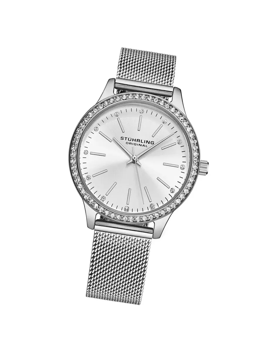 Женские часы Stuhrling Original Symphony Quartz с серебристым циферблатом M18006 — изображение 2 из 3, оттенок серебряный