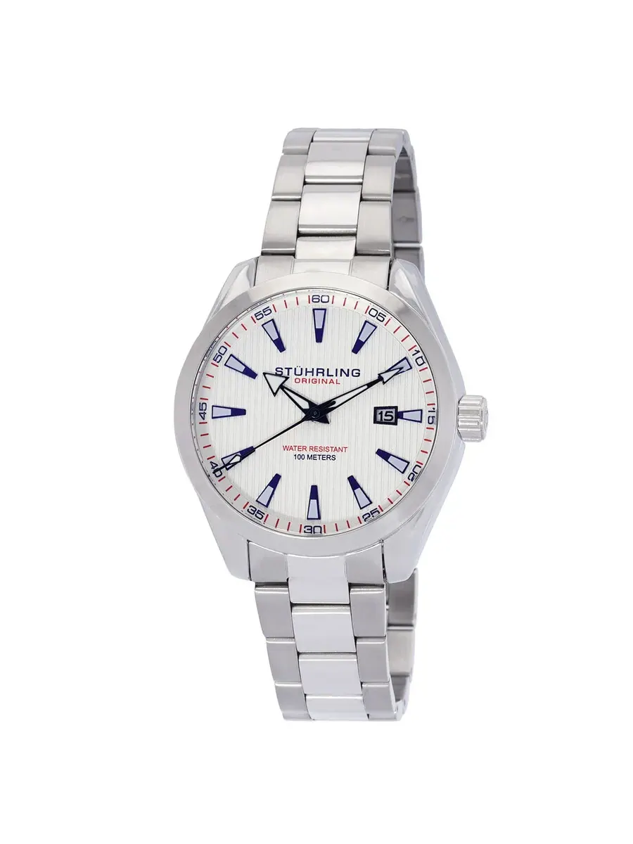 Мужские часы Stuhrling Original Symphony с белым циферблатом, модель M15790 — изображение 1 из 3, оттенок серебряный