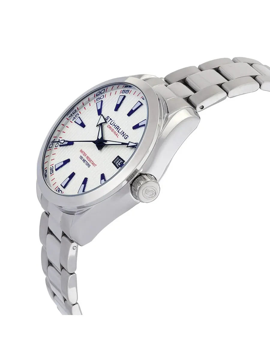 Мужские часы Stuhrling Original Symphony с белым циферблатом, модель M15790 — изображение 2 из 3, оттенок серебряный