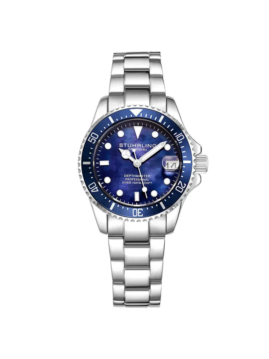 Женские часы Stuhrling Original Vogue Quartz с синим циферблатом M13657 — изображение 1 из 4, оттенок серебряный