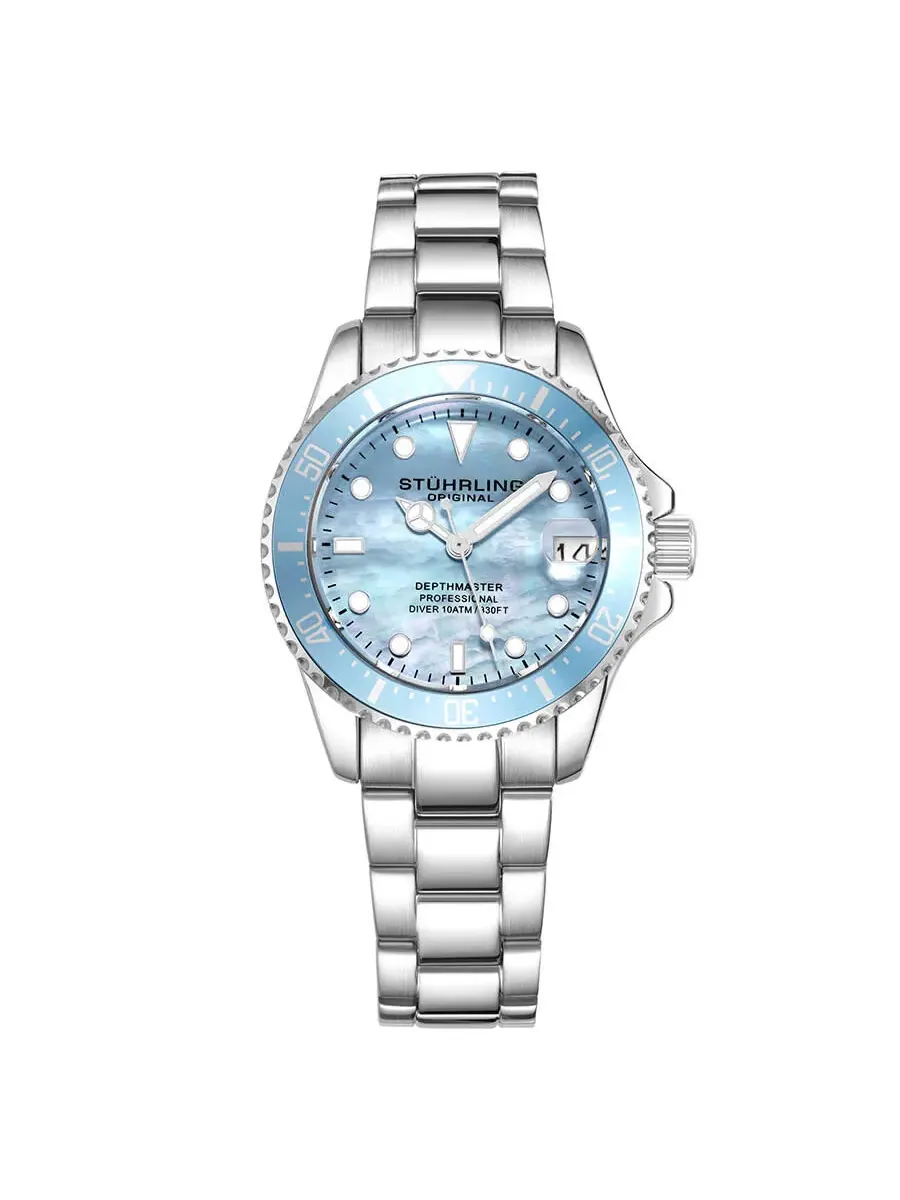 Женские часы Stuhrling Original Vogue Quartz с синим циферблатом M13658 — изображение 1 из 4, оттенок серебряный