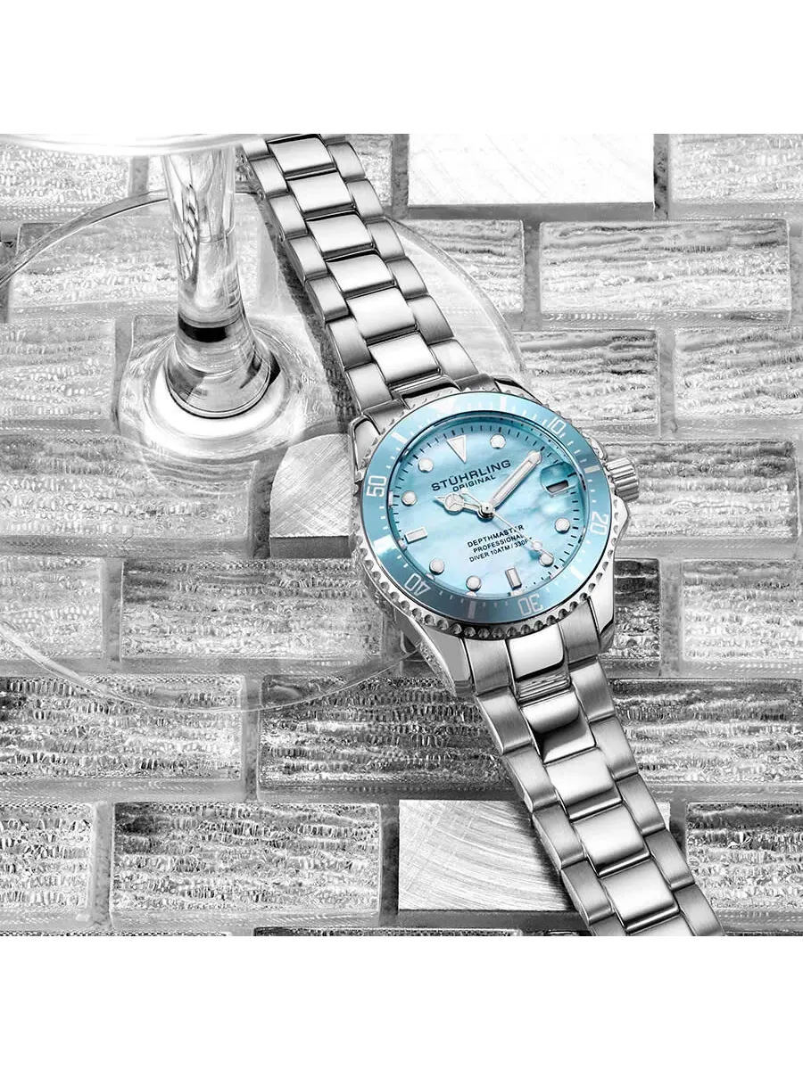 Женские часы Stuhrling Original Vogue Quartz с синим циферблатом M13658 — изображение 4 из 4, оттенок серебряный