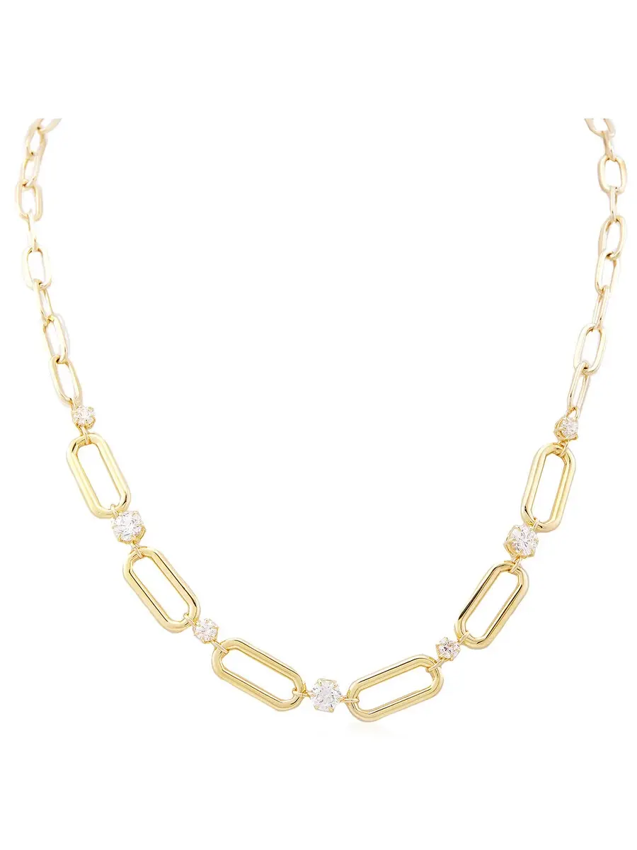 Ожерелье Swarovski Constella, цепочка, золотое, блестящее белое — изображение 1 из 4, оттенок белый