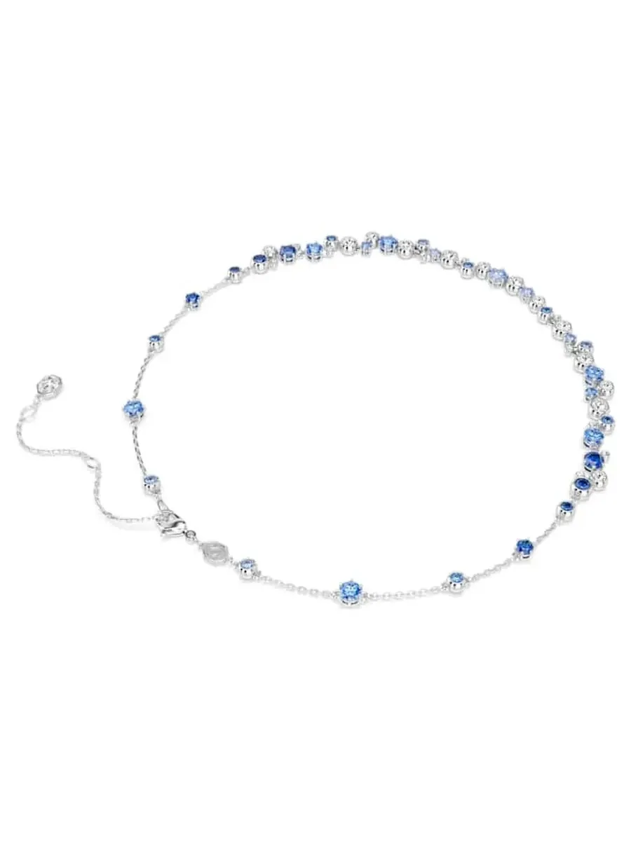 Ожерелье Swarovski Constella с кристаллами, покрытое родием — изображение 1 из 2, оттенок синий