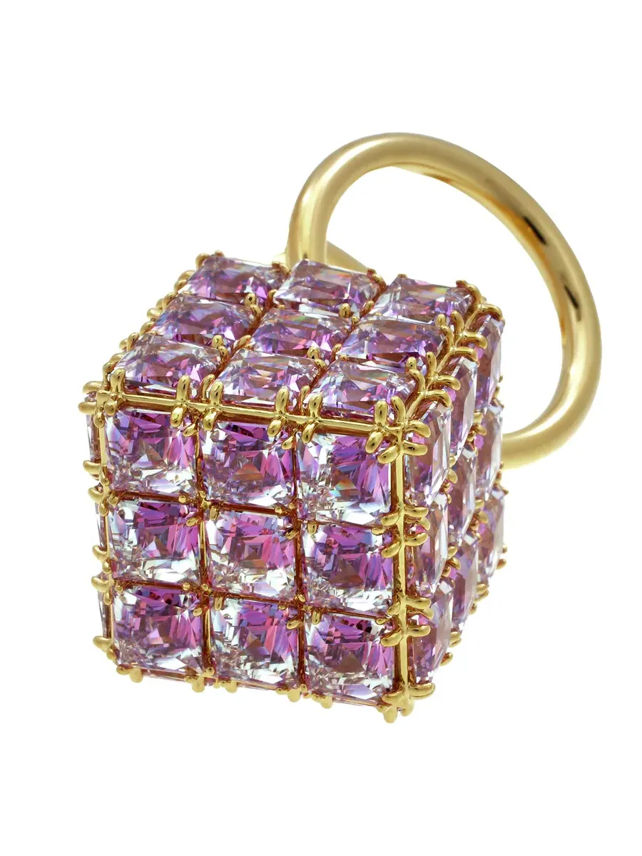 Коктейльное кольцо Swarovski Curiosa фиолетовое, размер 55 (США 6.75) — изображение 1 из 4, оттенок фиолетовый