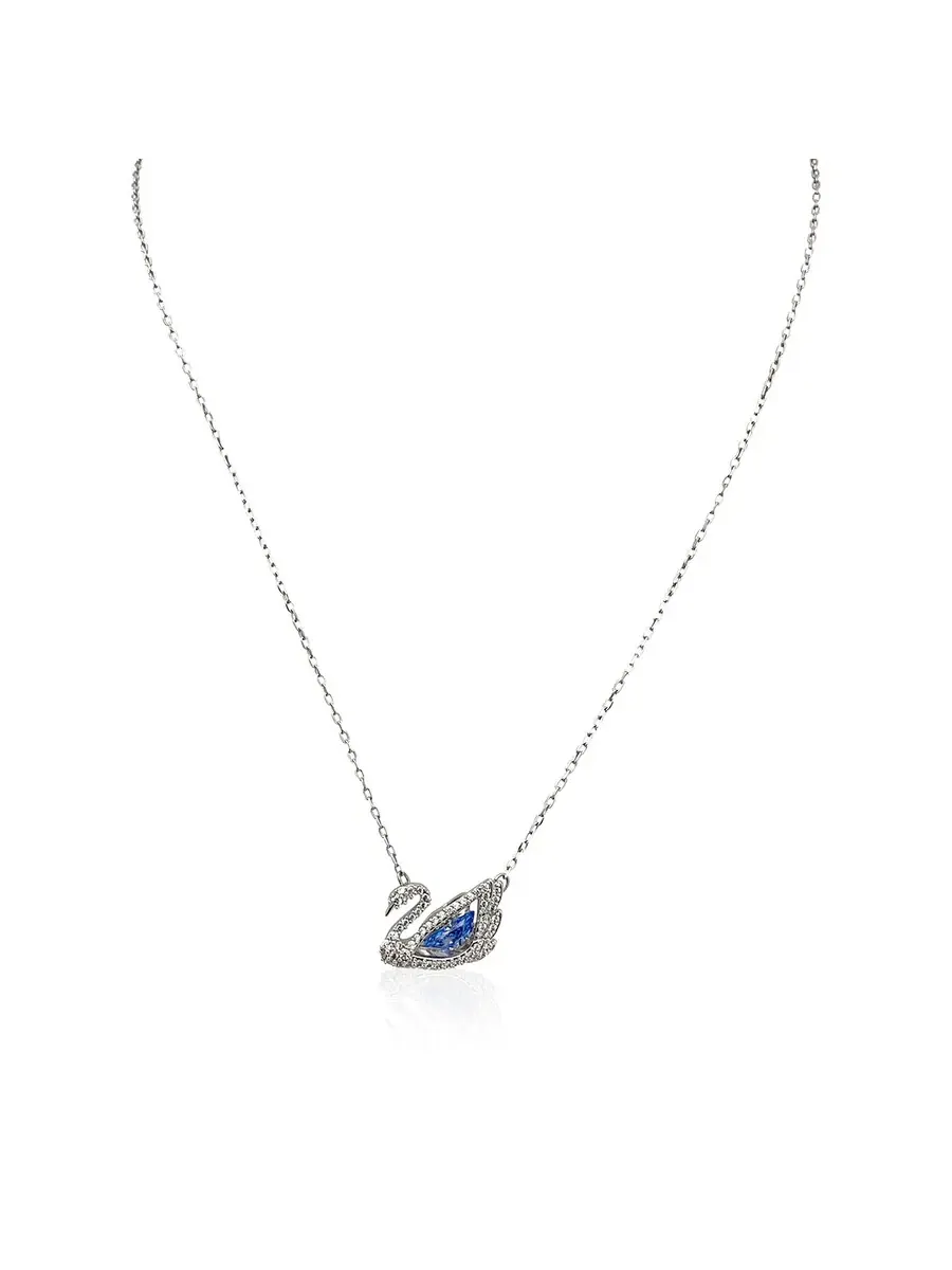 Ожерелье Swarovski с танцующим лебедем — изображение 1 из 3, оттенок синий