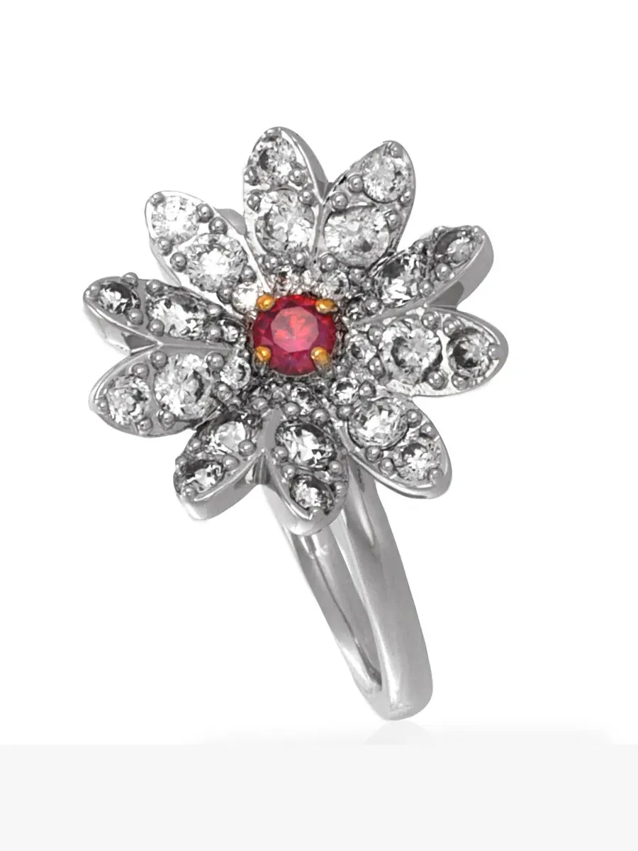 Кольцо Swarovski Eternal Flower из смешанного металла, размер 55 (US 6.75) — изображение 1 из 5, оттенок розовый