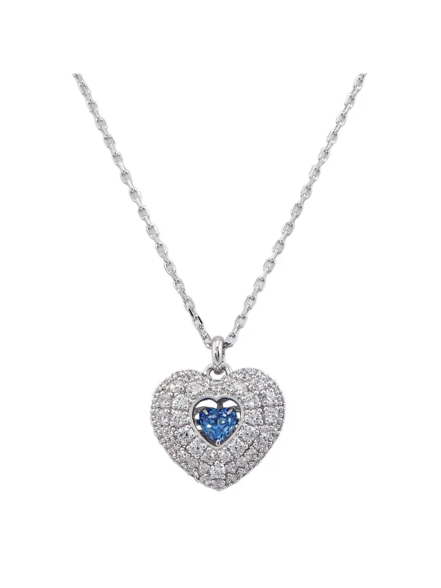Подвеска-сердце Swarovski Hyperbola Родий Сияющий Синий — изображение 1 из 3