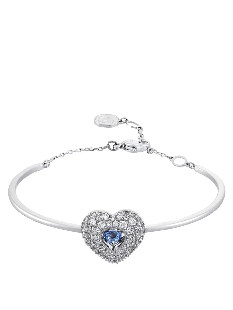 Браслет Swarovski Hyperbola Soft в форме сердца, родий — изображение 1 из 3, оттенок синий