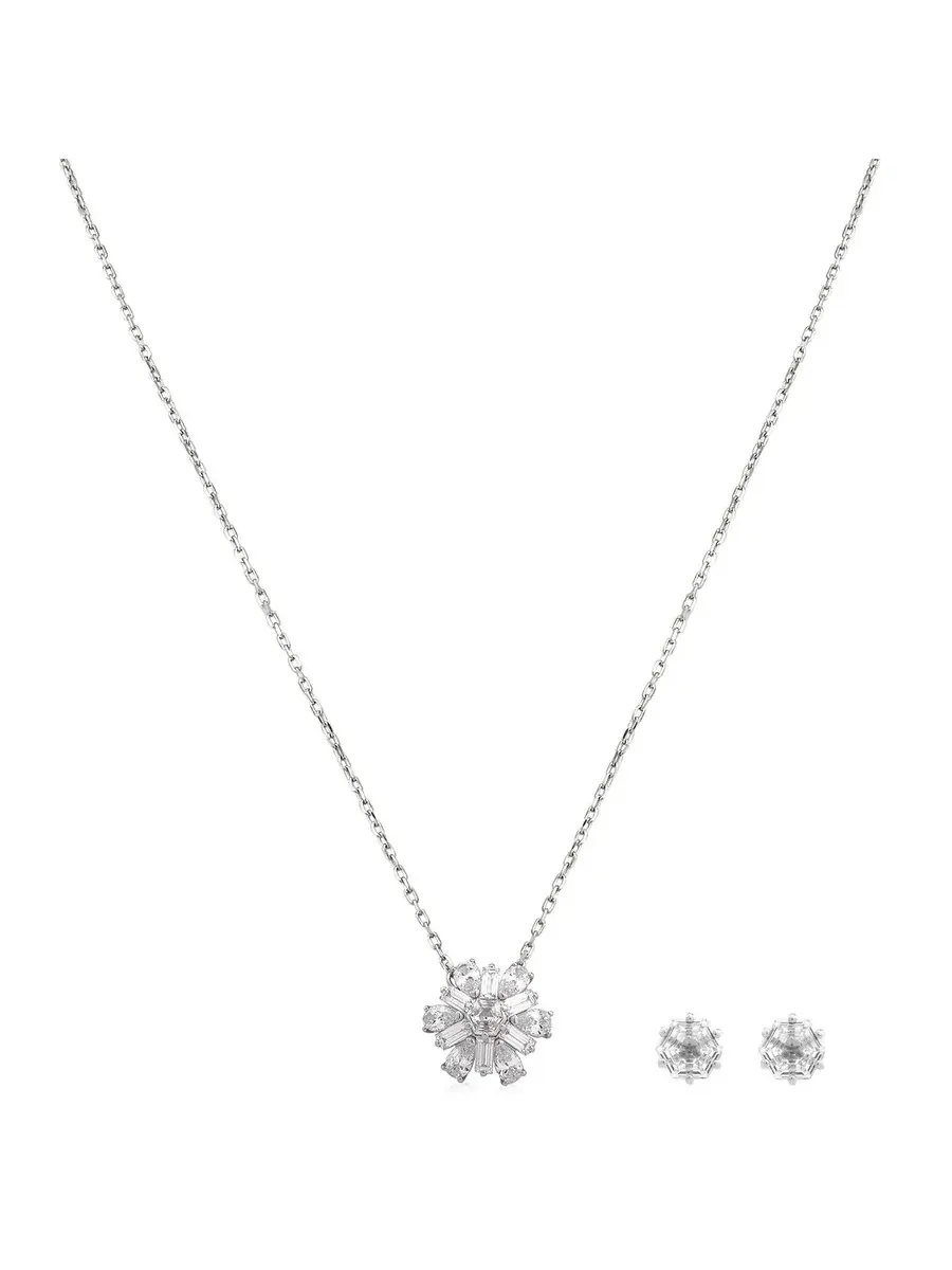 Набор кристаллов Swarovski Idyllia E, 2 шт, родиевое покрытие, блестящий белый цвет — изображение 1 из 7