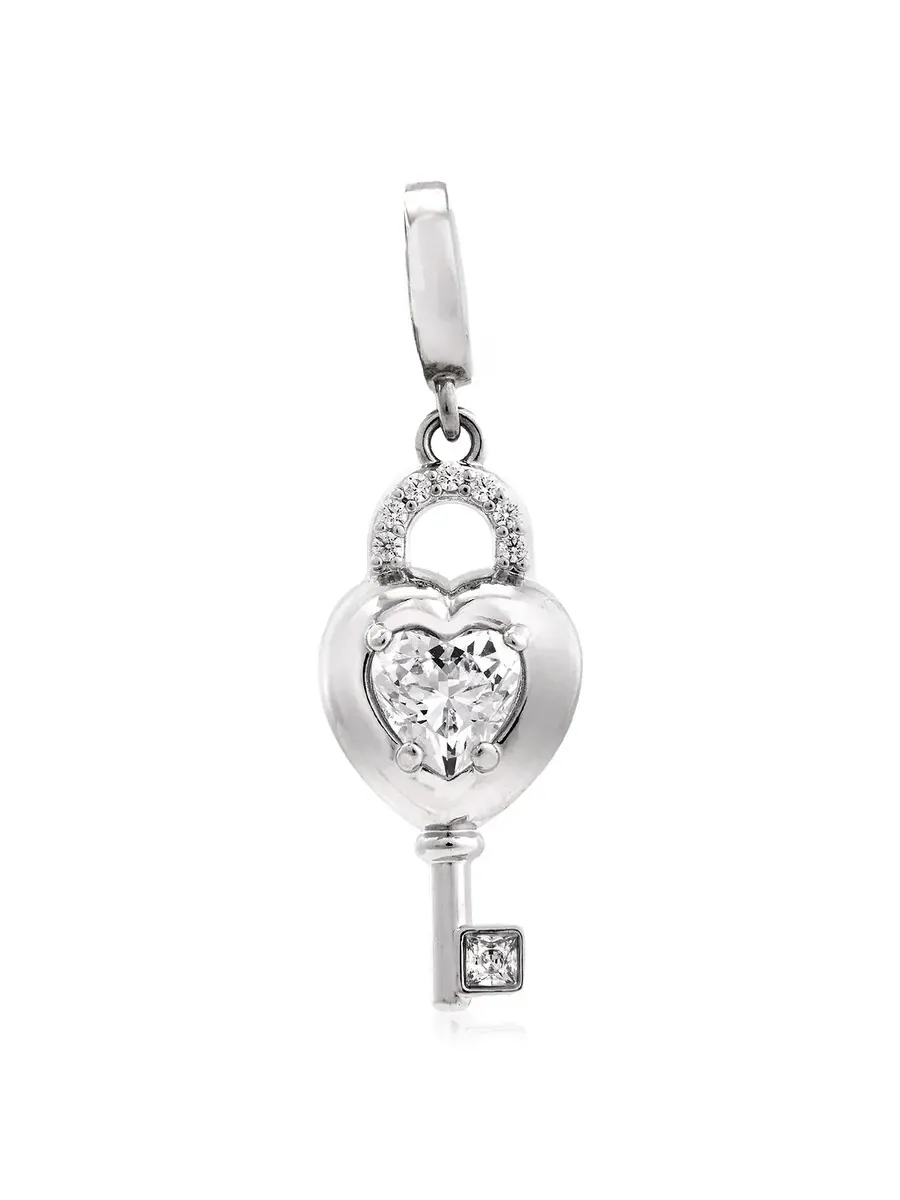 Подвеска Swarovski Idyllia в форме сердца с ключиком — изображение 1 из 3, оттенок белый