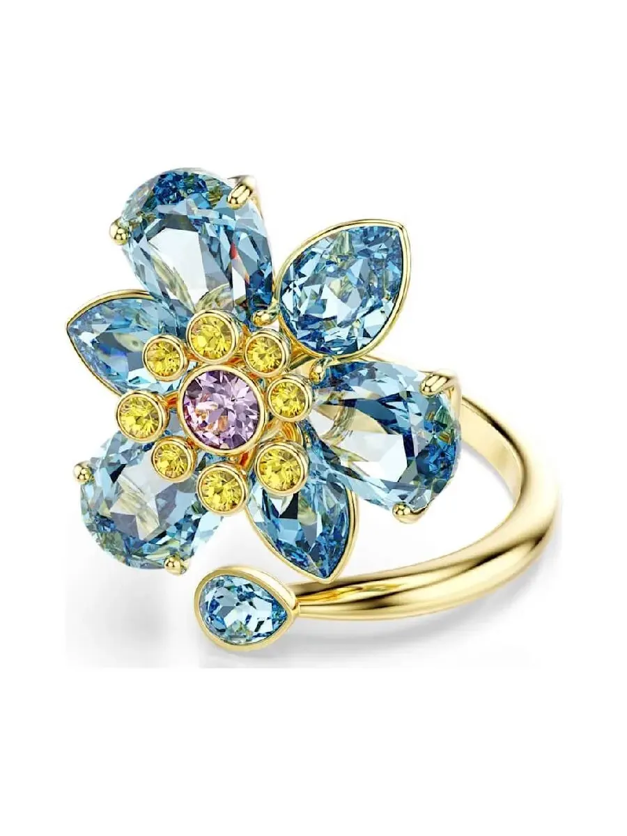 Кольцо Swarovski Idyllia с фантазийной огранкой в виде цветка — изображение 1 из 4, оттенок синий