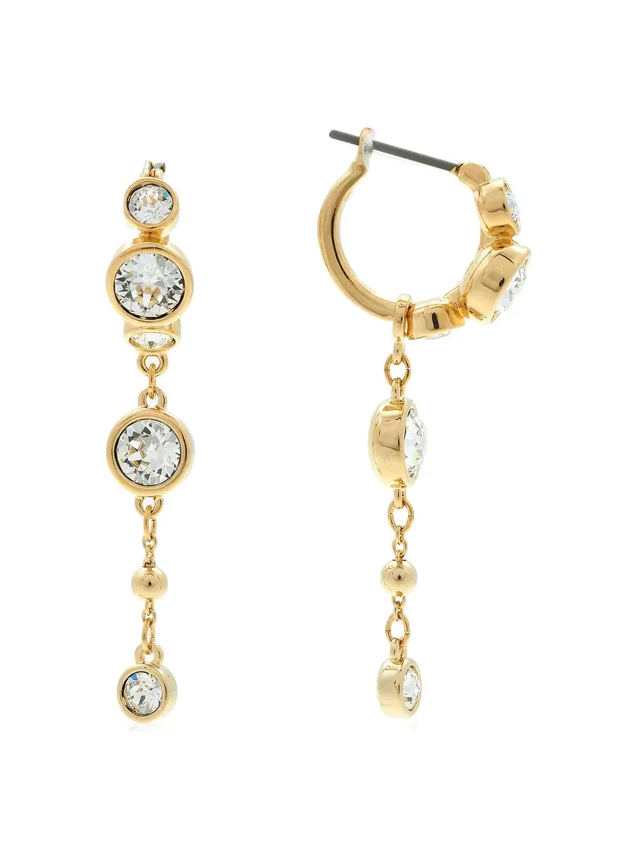 Серьги-гвоздики Swarovski Imber с золотыми блестящими кристаллами — изображение 2 из 3, оттенок белый