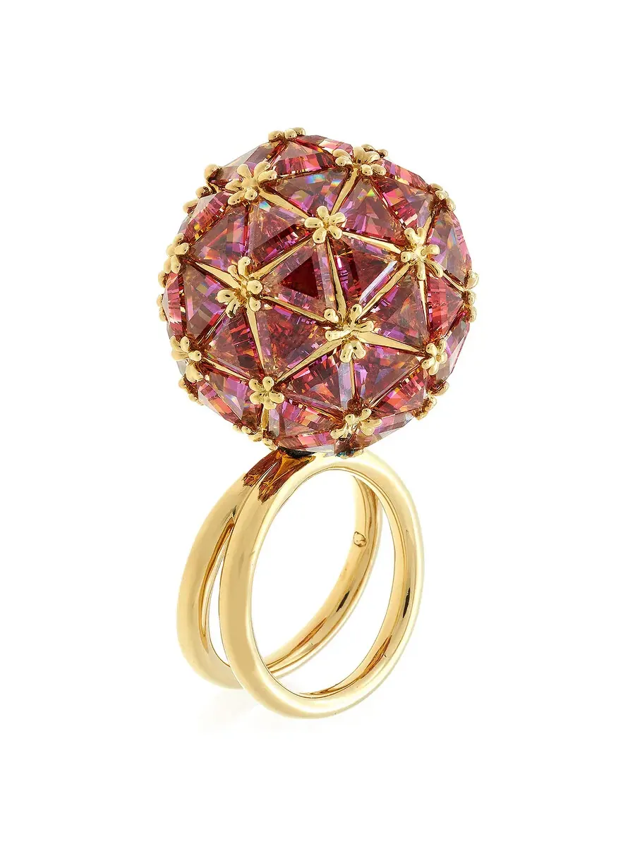 Женское кольцо Swarovski Curiosa с красным круглым камнем для коктейля, размер 50 (US 4,75) — изображение 1 из 3