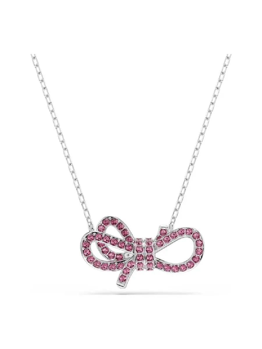 Ожерелье с подвеской-бант Swarovski Lifelong — изображение 1 из 3, оттенок розовый