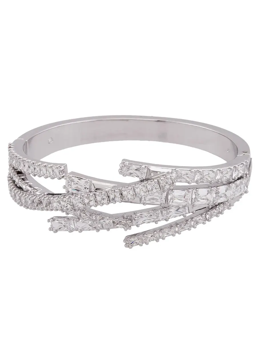 Браслет из кристаллов Swarovski Matrix с различными огранками — изображение 1 из 4, оттенок белый