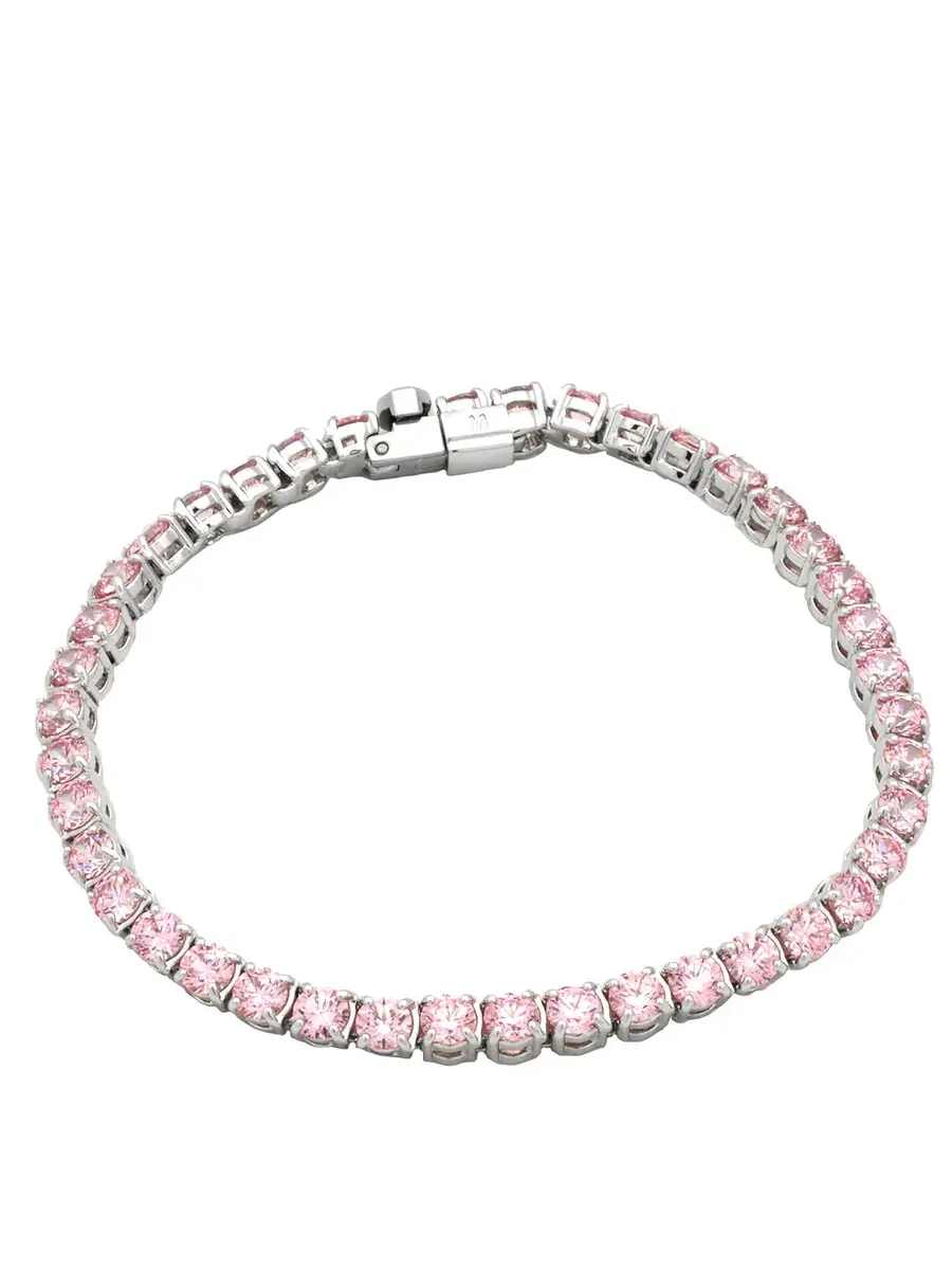 Теннисный браслет Swarovski Matrix с розовым родиевым покрытием — розовый