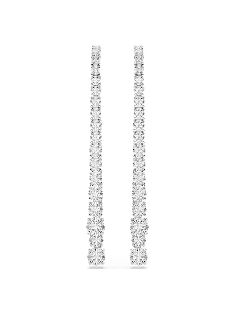 Серьги-подвески Swarovski Matrix с родиевым покрытием — изображение 1 из 4, оттенок белый
