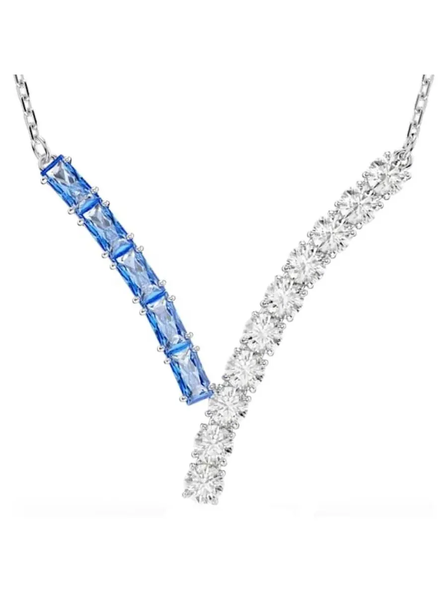Подвеска-колье Swarovski Matrix с родиевым покрытием — изображение 1 из 2, оттенок синий